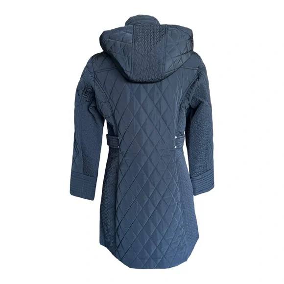 Jones New York Black Women's Quilted Puffer Coat Size M